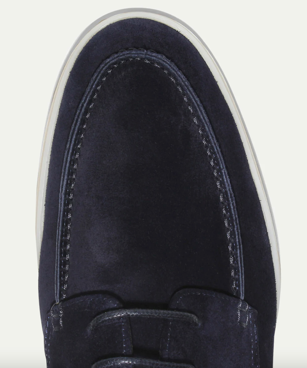 Men's Apron Toe Lace Up Loafer Shoes – Moc Toe Sneaker Sole Smart Casual