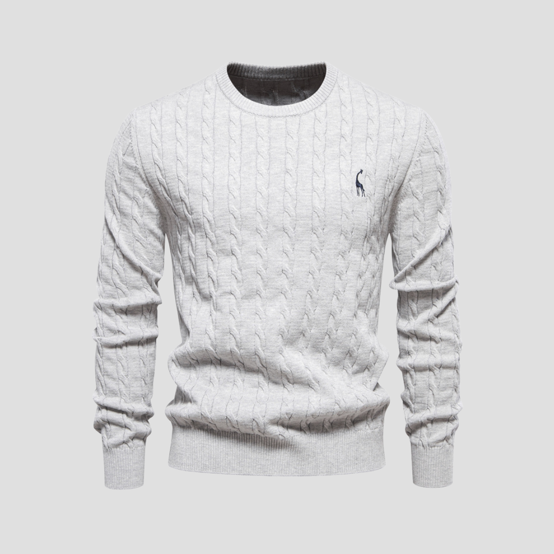 Men's Cable Knit Crew Neck Sweater – Long Sleeve Smart Casual Everyday Wear