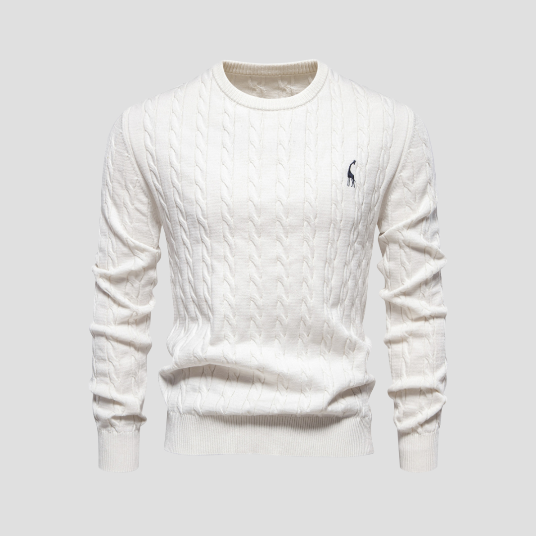 Men's Cable Knit Crew Neck Sweater – Long Sleeve Smart Casual Everyday Wear