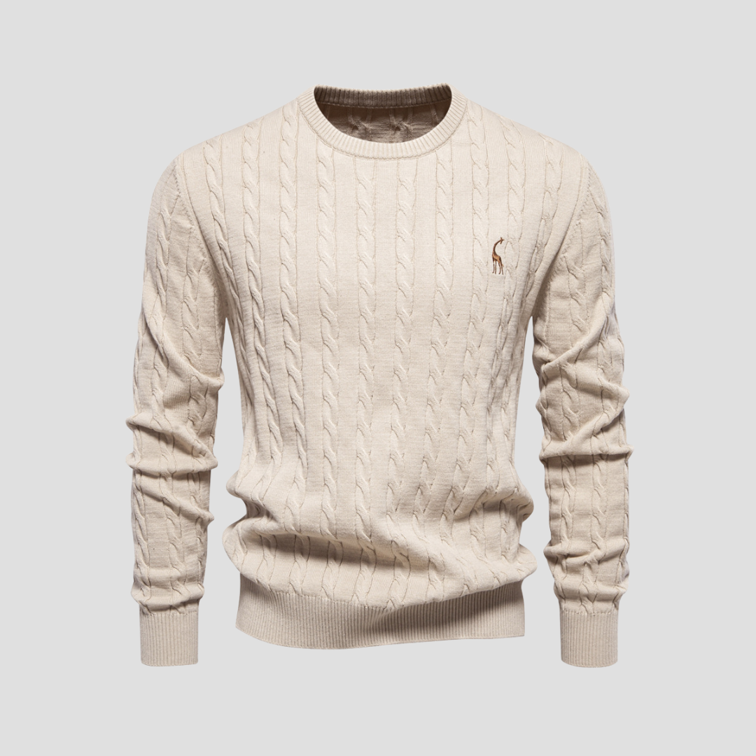 Men's Cable Knit Crew Neck Sweater – Long Sleeve Smart Casual Everyday Wear