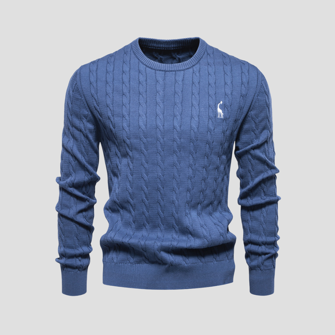 Men's Cable Knit Crew Neck Sweater – Long Sleeve Smart Casual Everyday Wear
