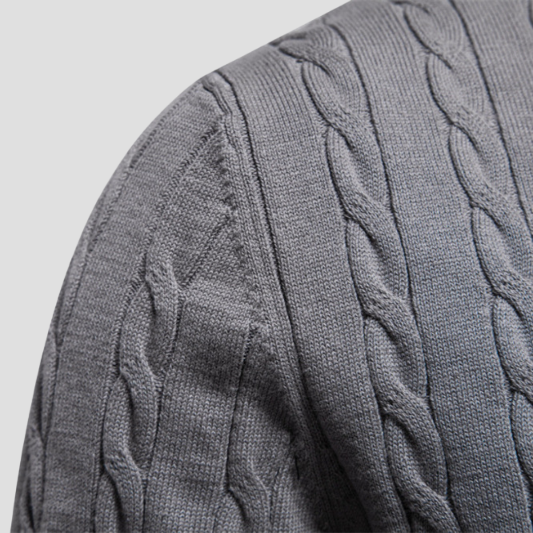 Men's Cable Knit Crew Neck Sweater – Long Sleeve Smart Casual Everyday Wear
