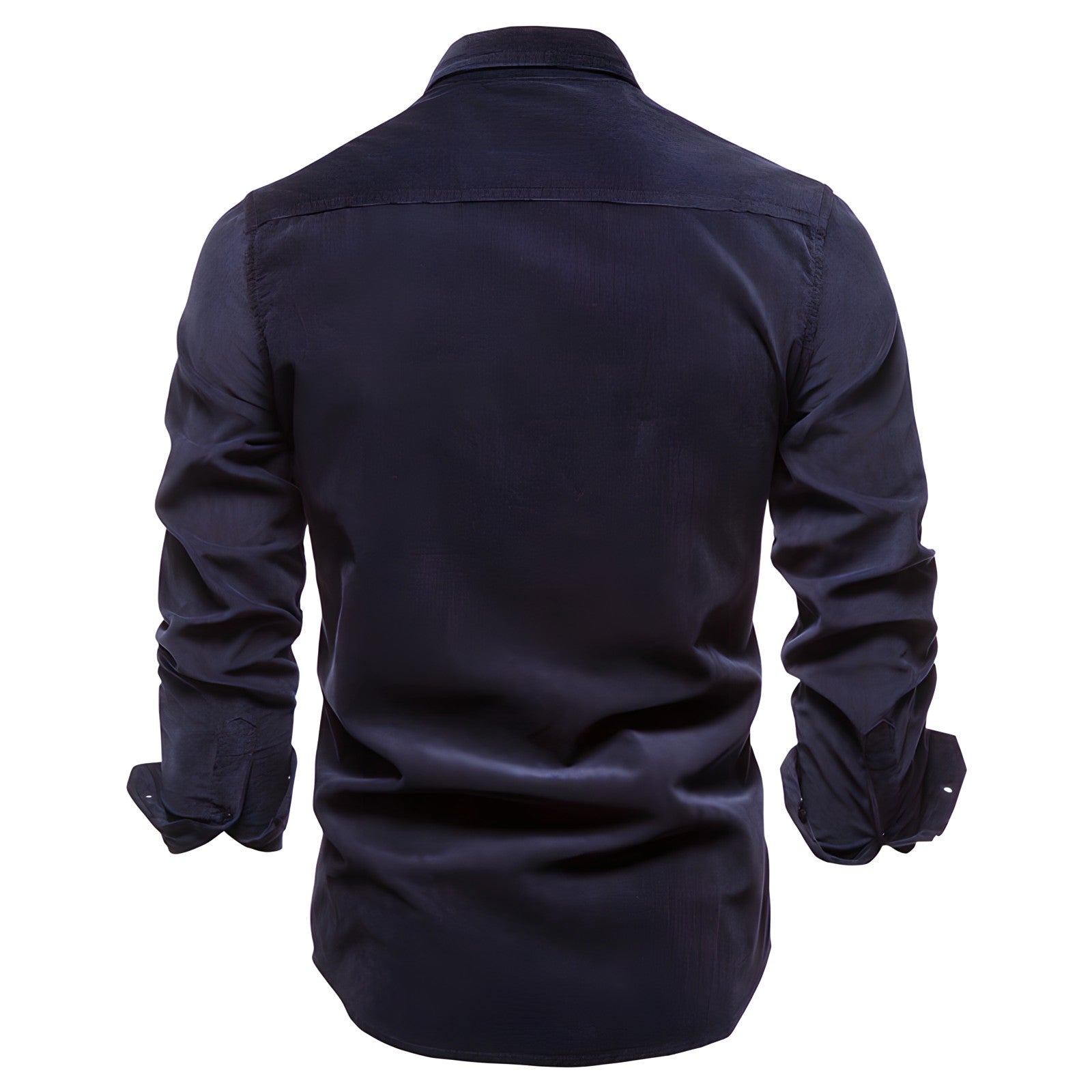 Men's Casual Long Sleeve Shirt – Dual Flap Chest Pocket Button Down Workwear