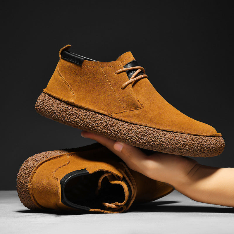 Men's Casual Suede Lace Up Ankle Shoes – Low Top Chukka Outdoor