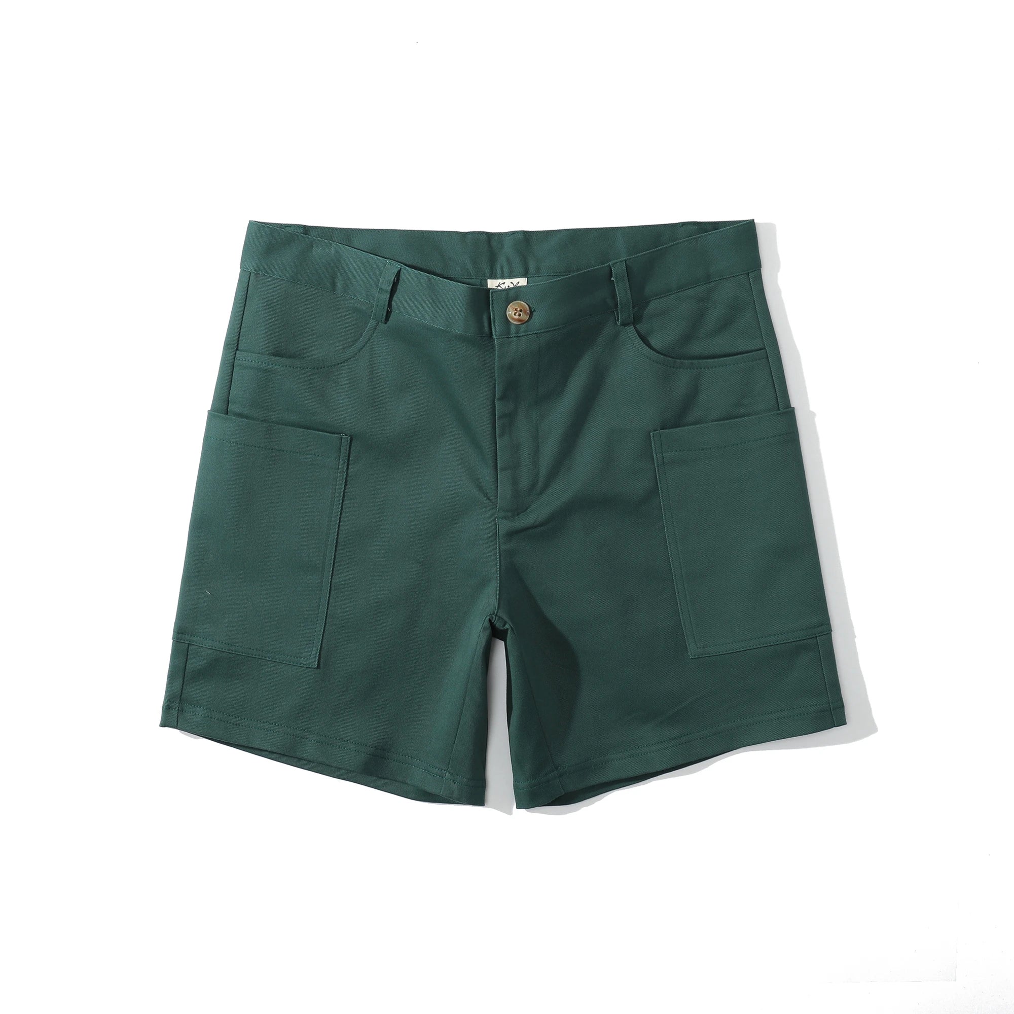 Men's Chino Shorts – Button Fly Patch Pocket Short Length Summer Casual
