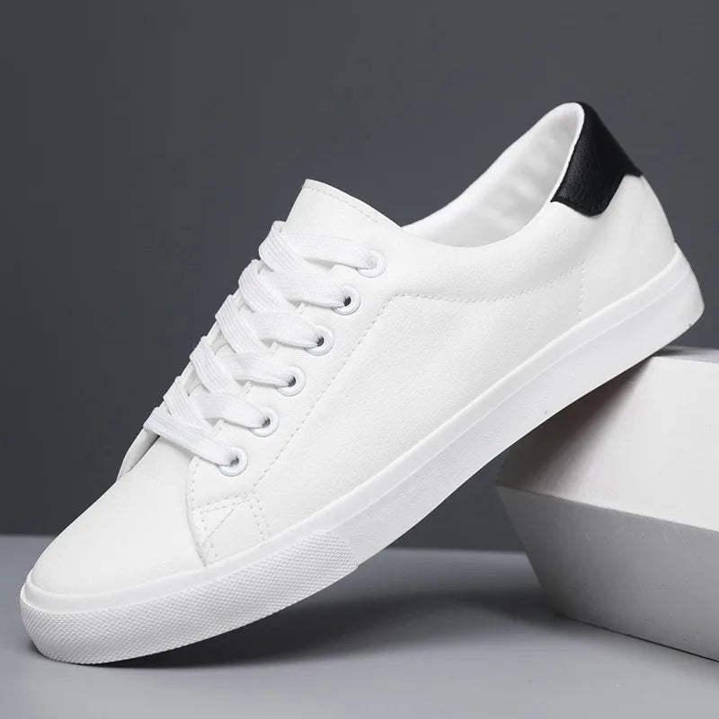 Men's Classic Low Top Sneakers – Lace Up Two Tone Round Toe Casual Shoes