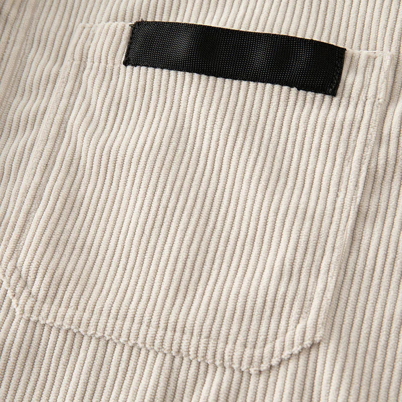 Men's Corduroy Solid Shacket – Snap Button Chest Pocket Casual Wear