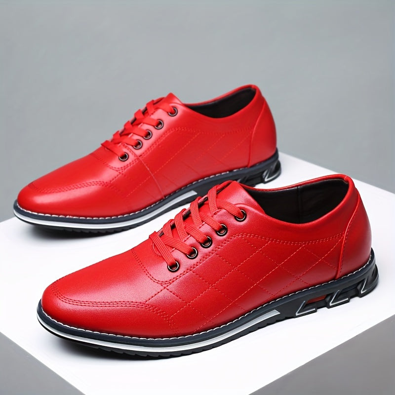 Men's Diamond Quilted Lace Up Oxford Shoes – Round Toe Casual Smart Dress