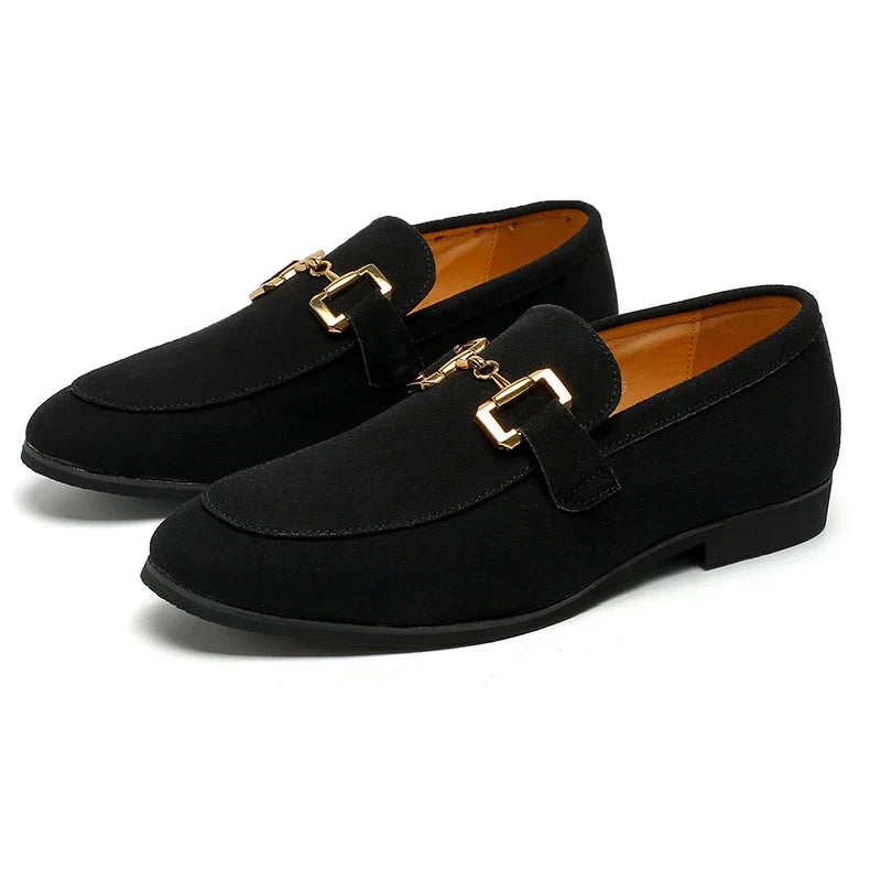 Men's Horsebit Slip-On Loafers – Round Toe Flat Heel Smart Casual Shoes