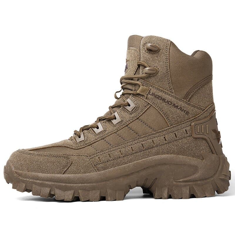 Men's Lace-Up Tactical Slip Resistant Work Boots – Side Zip Outdoor Hiking