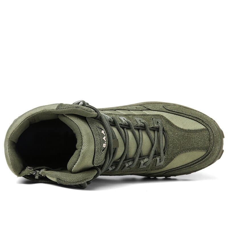 Men's Lace-Up Tactical Slip Resistant Work Boots – Side Zip Outdoor Hiking