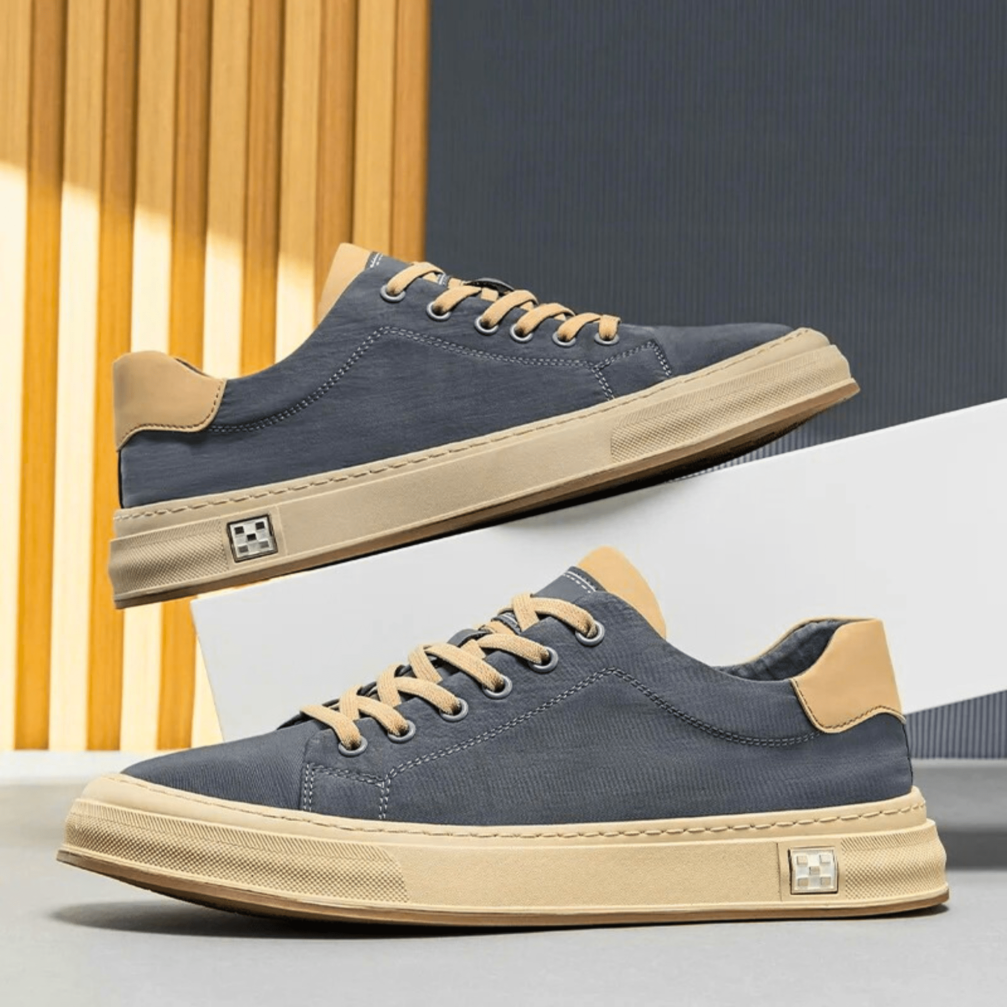 Men's Low Top Lace Up Contrast Sole Sneaker – Casual Skate Everyday