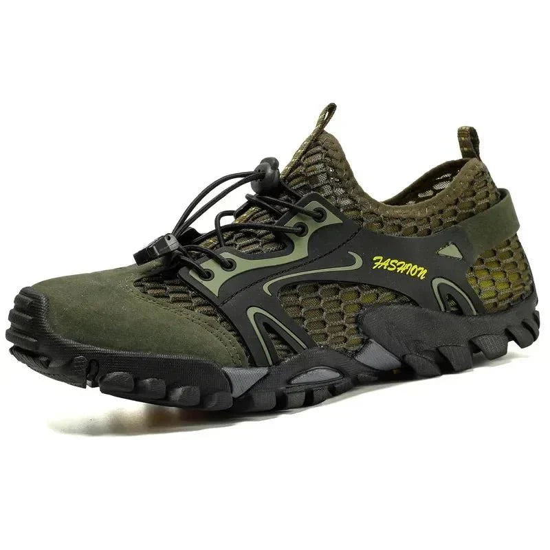 Men's Low Top Mesh Hiking Shoes – Lace Up Closed Toe Trail Sneaker