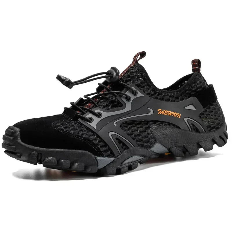 Men's Low Top Mesh Hiking Shoes – Lace Up Closed Toe Trail Sneaker