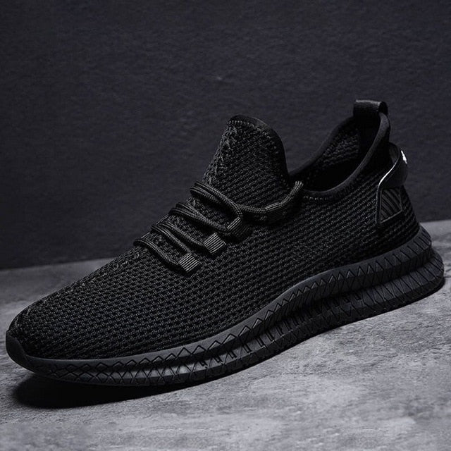 Men's Low Top Mesh Sneakers – Lace Up Knit Upper Casual Athletic Shoes