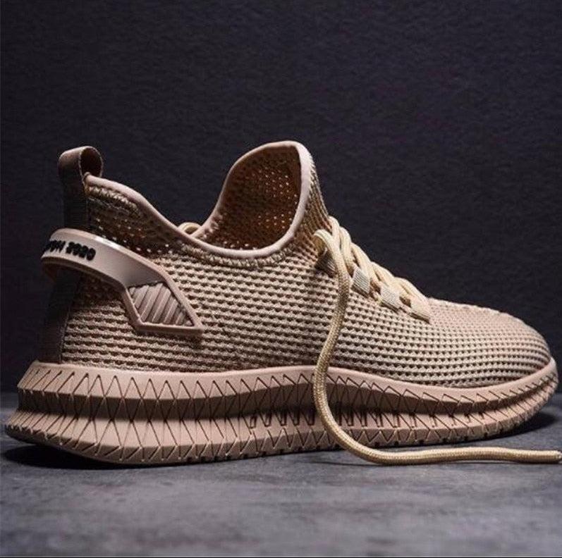 Men's Low Top Mesh Sneakers – Lace Up Knit Upper Casual Athletic Shoes