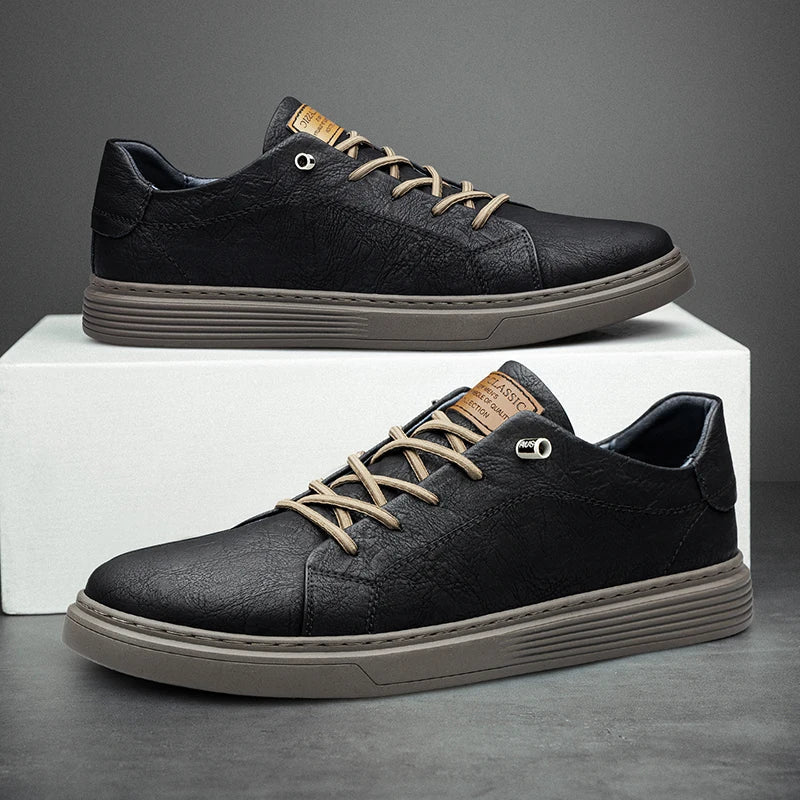 Men's Low Top Sneakers – Lace Up Round Toe Skate Casual Street Everyday Wear