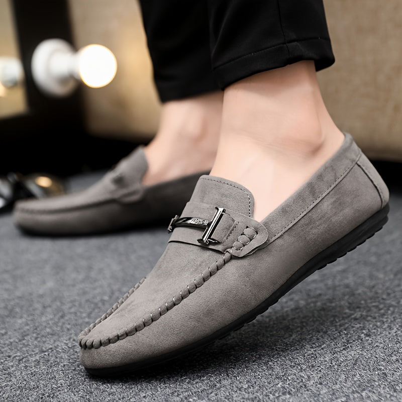 Men's Moccasin Slip On Loafers – Penny Strap Accent Round Toe Smart Casual