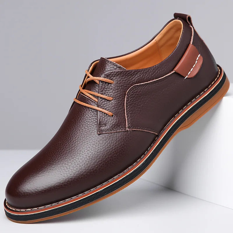 Men's Round Toe Derby Dress Shoes – Lace Up Low Top Smart Casual Office