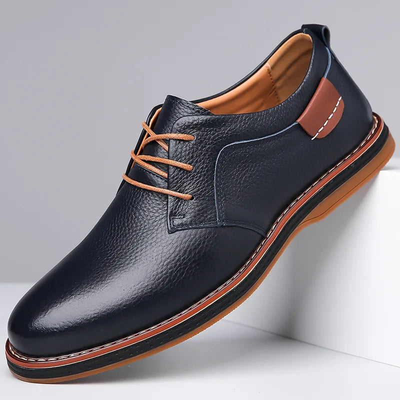 Men's Round Toe Derby Dress Shoes – Lace Up Low Top Smart Casual Office