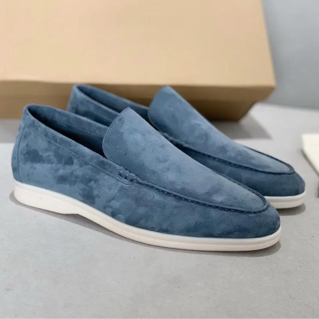 Men's Slip On Loafer Shoes – Moc Toe Suede Style Sneaker Sole Casual