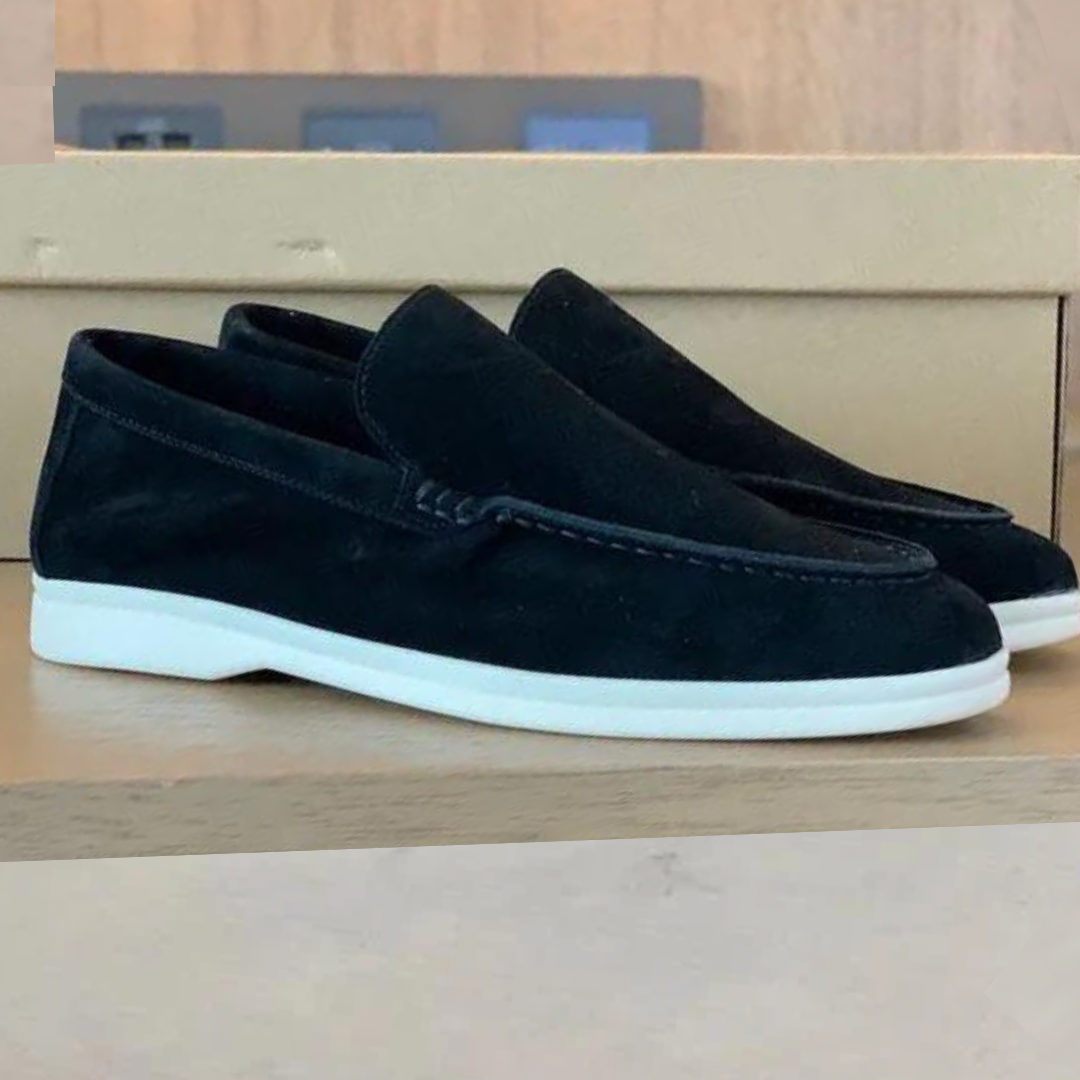 Men's Slip On Loafer Shoes – Moc Toe Suede Style Sneaker Sole Casual