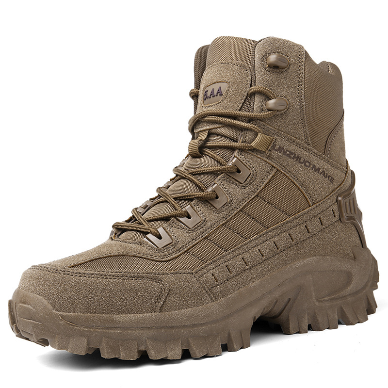 Men's Tactical Hiking Boots – Lace Up Side Zip Chunky Lug Outdoor Work