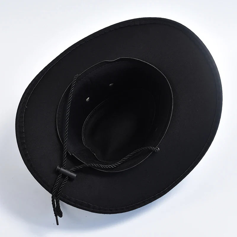 Men's Western Cowboy Hat – Suede Wide Brim Stud Band Longhorn Festival