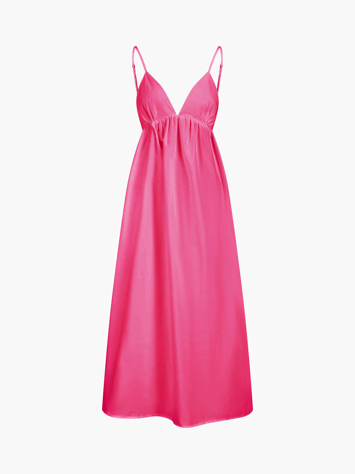 Women's Backless Spaghetti Strap Maxi – Deep V Neck Babydoll Summer Dress