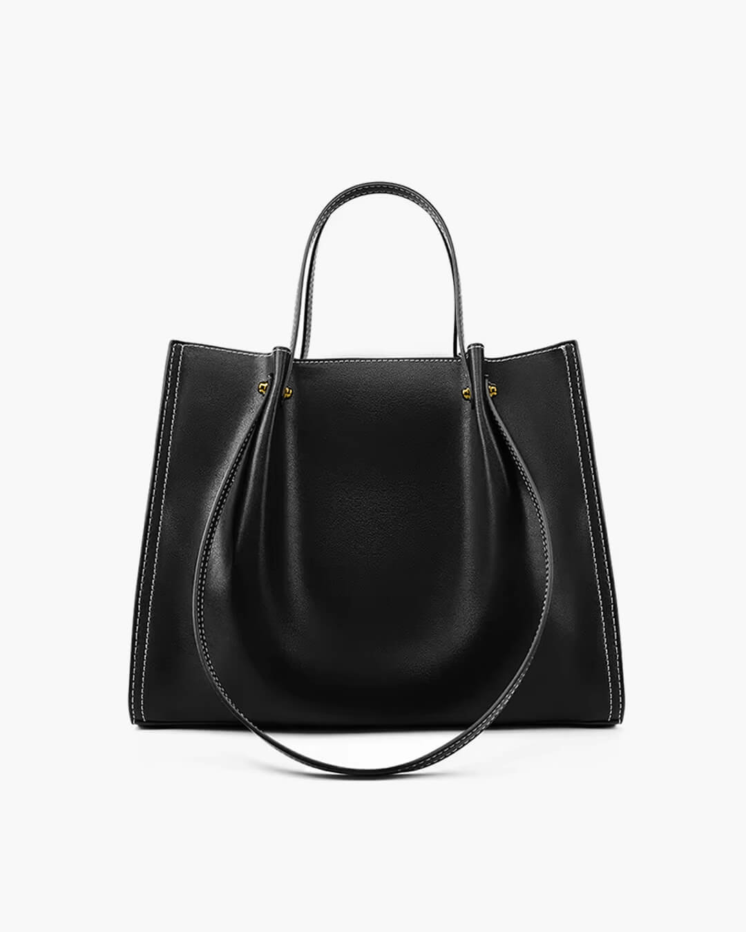 Women's Carryall Shoulder Tote Bag – Zip Top Contrast Stitch Everyday