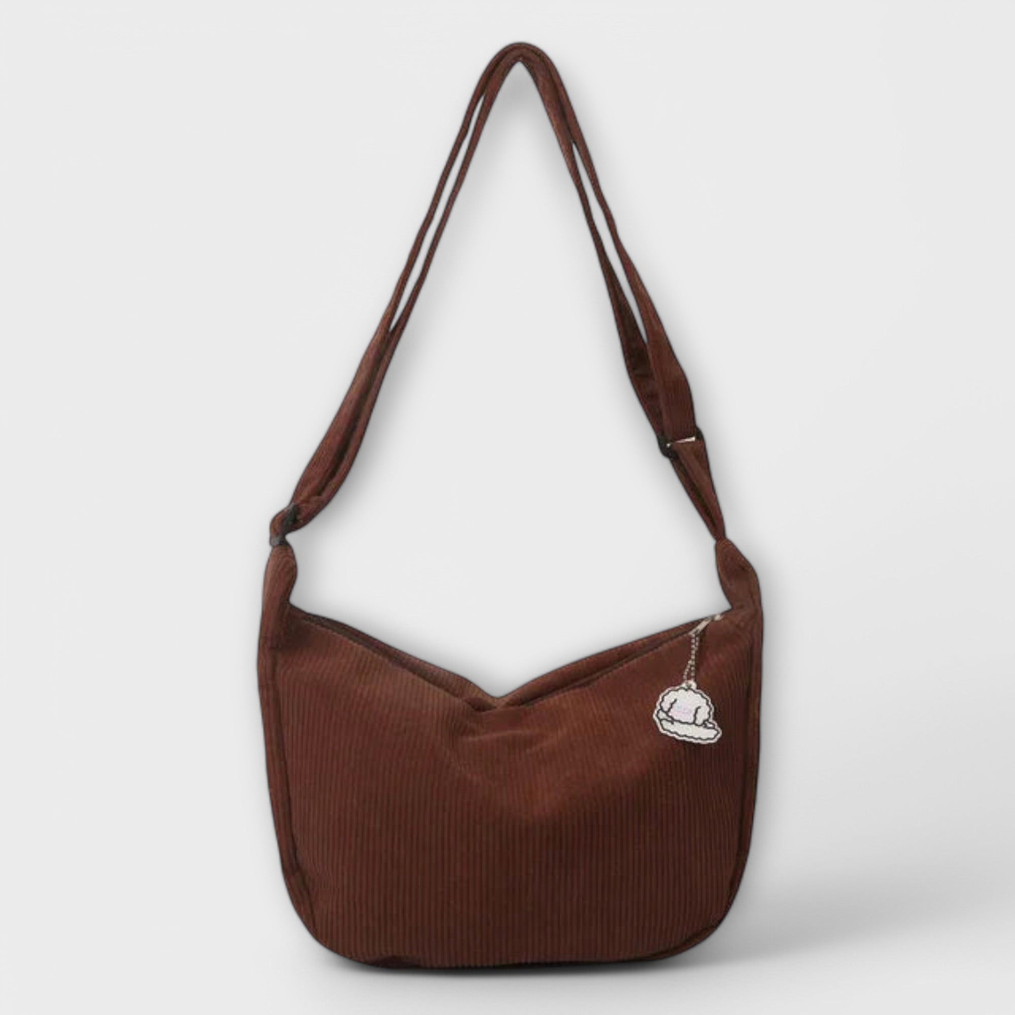 Women's Casual Ribbed Corduroy Shoulder Bag – Hobo Zip Charm Everyday