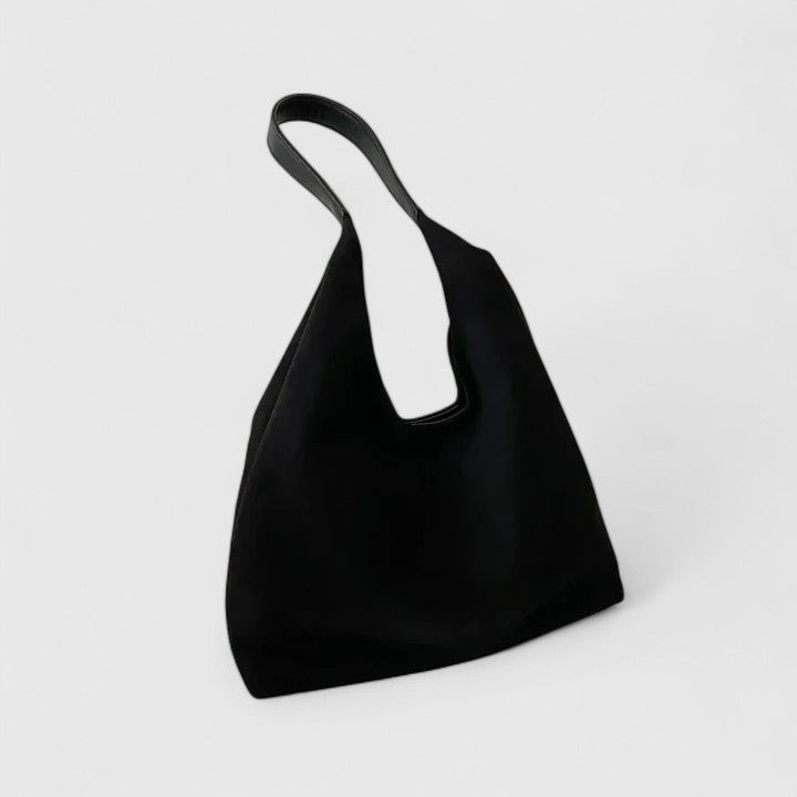 Women's Casual Suede Shoulder Bag – Wide Open Top Triangle Hobo Everyday
