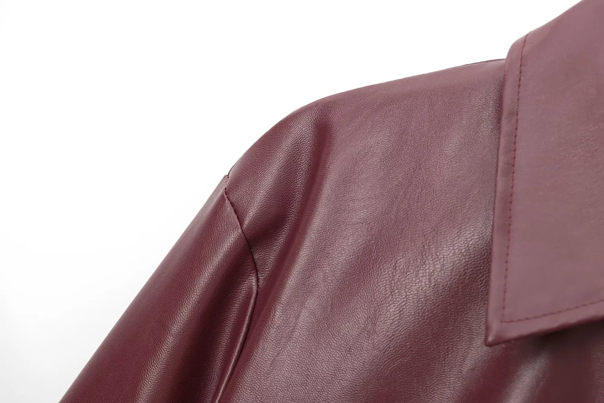 Women's Cropped Wide Collar Zip Front Jacket – Oversized Moto Biker Long Sleeve