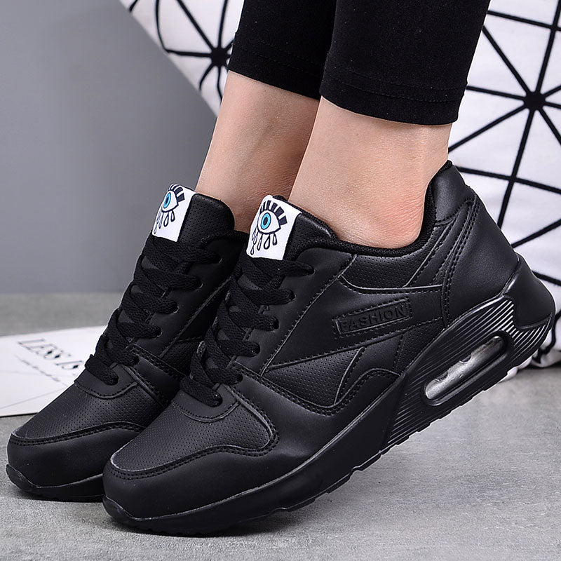 Women's Fashion Eye Graphic Sneakers – Air Cushion Sole Lace Up Casual