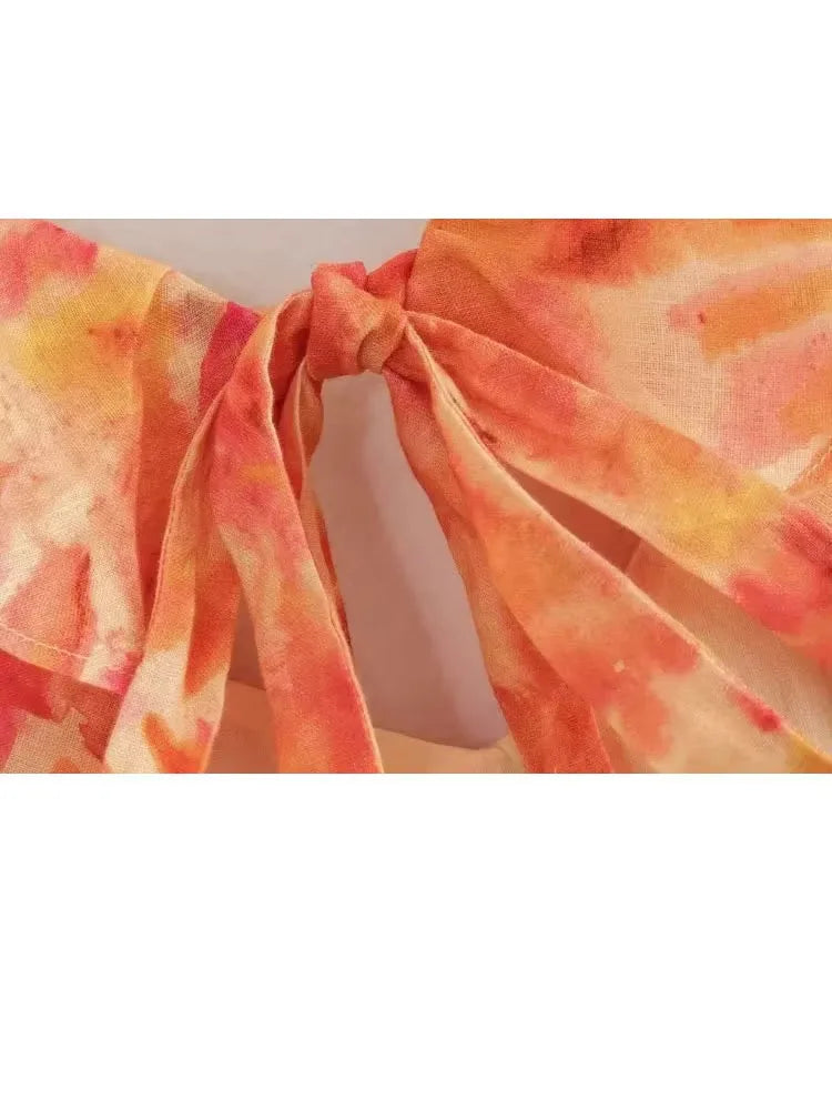 Women's Floral Ruffle V Neck Maxi – Cap Sleeve Tiered Hem Wedding Guest Dress