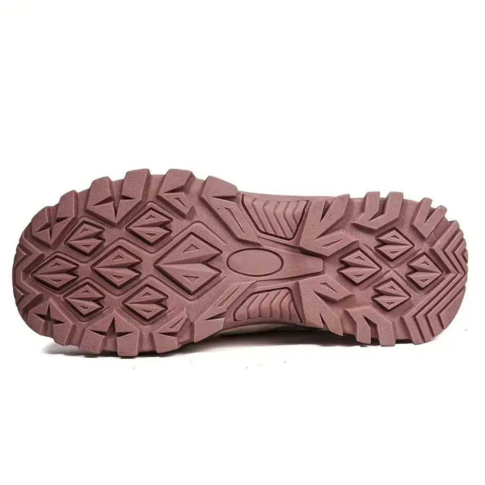 Women's Lace Up Hiking Trail Shoes – Mesh Upper Chunky Lug Sole Outdoor Sneakers