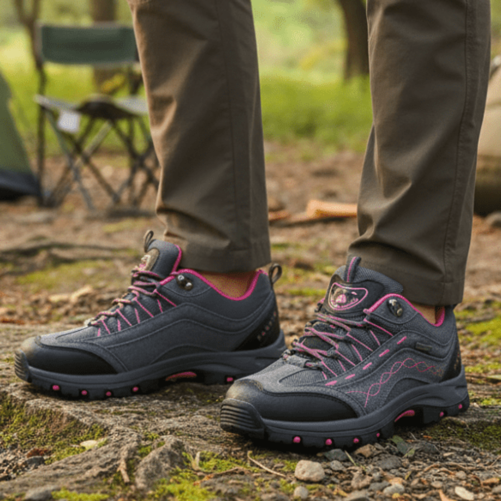 Women's Low Cut Lace Up Hiking Shoes – Trail Grip Outdoor Trekking
