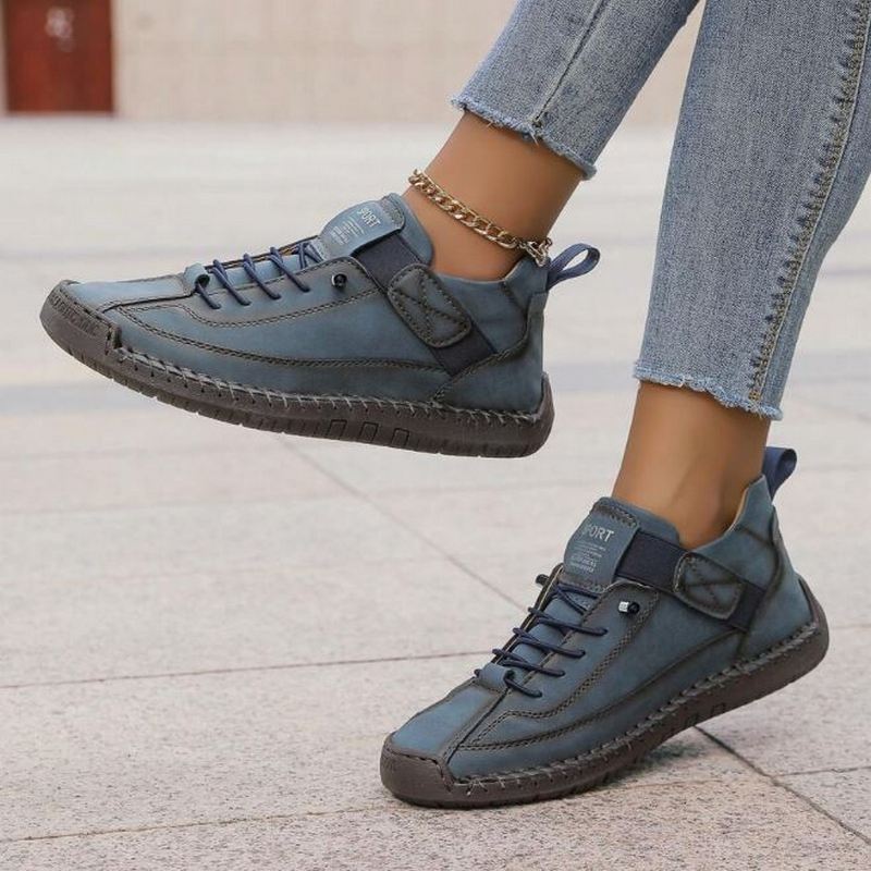 Women's Low Top Lace Up Hiking Shoes – Stitched Sole Ankle Strap Outdoor