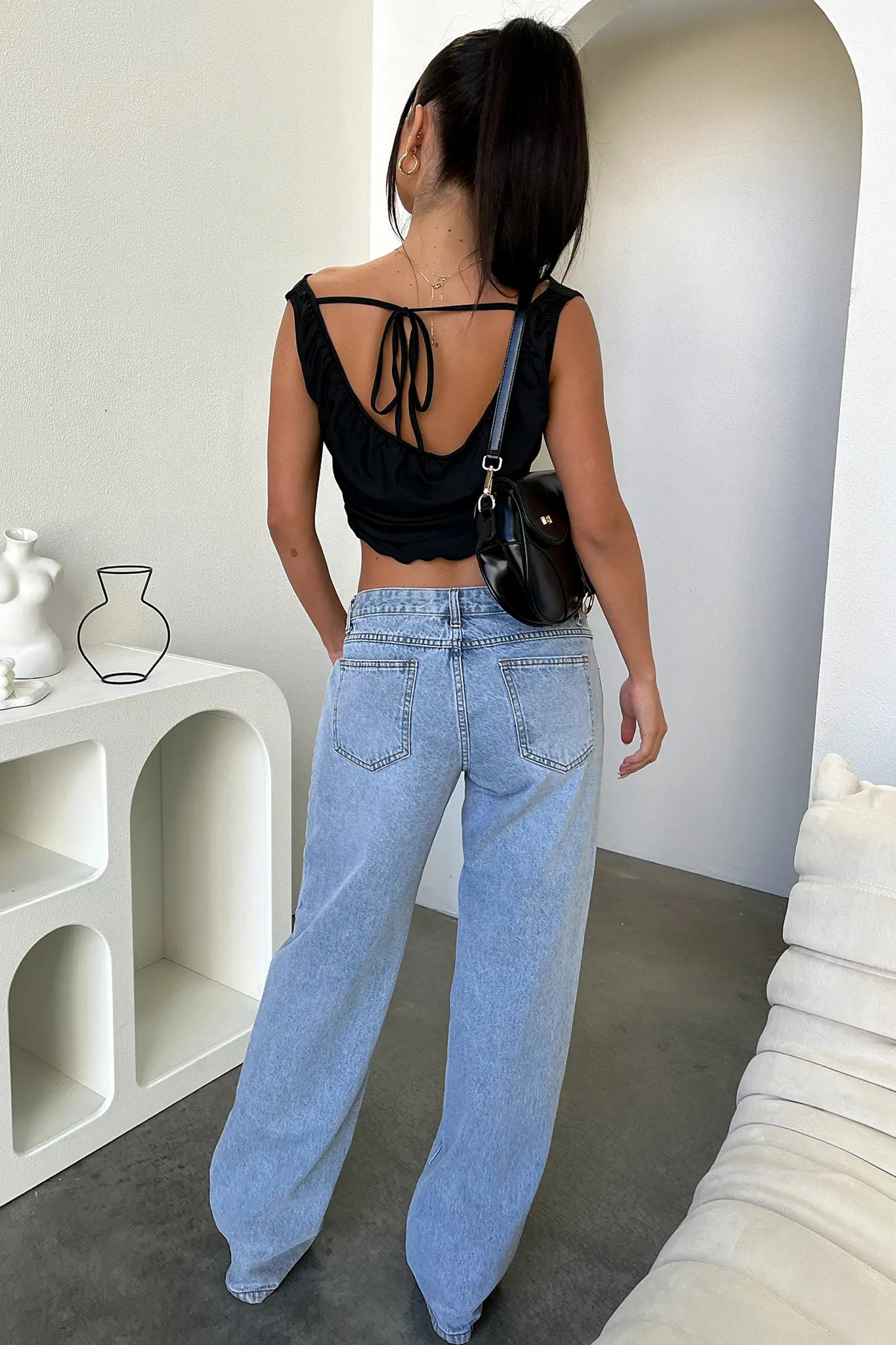 Women's Mid Rise Loose Fit Denim Jeans – Wide Leg 5 Pocket Casual Street