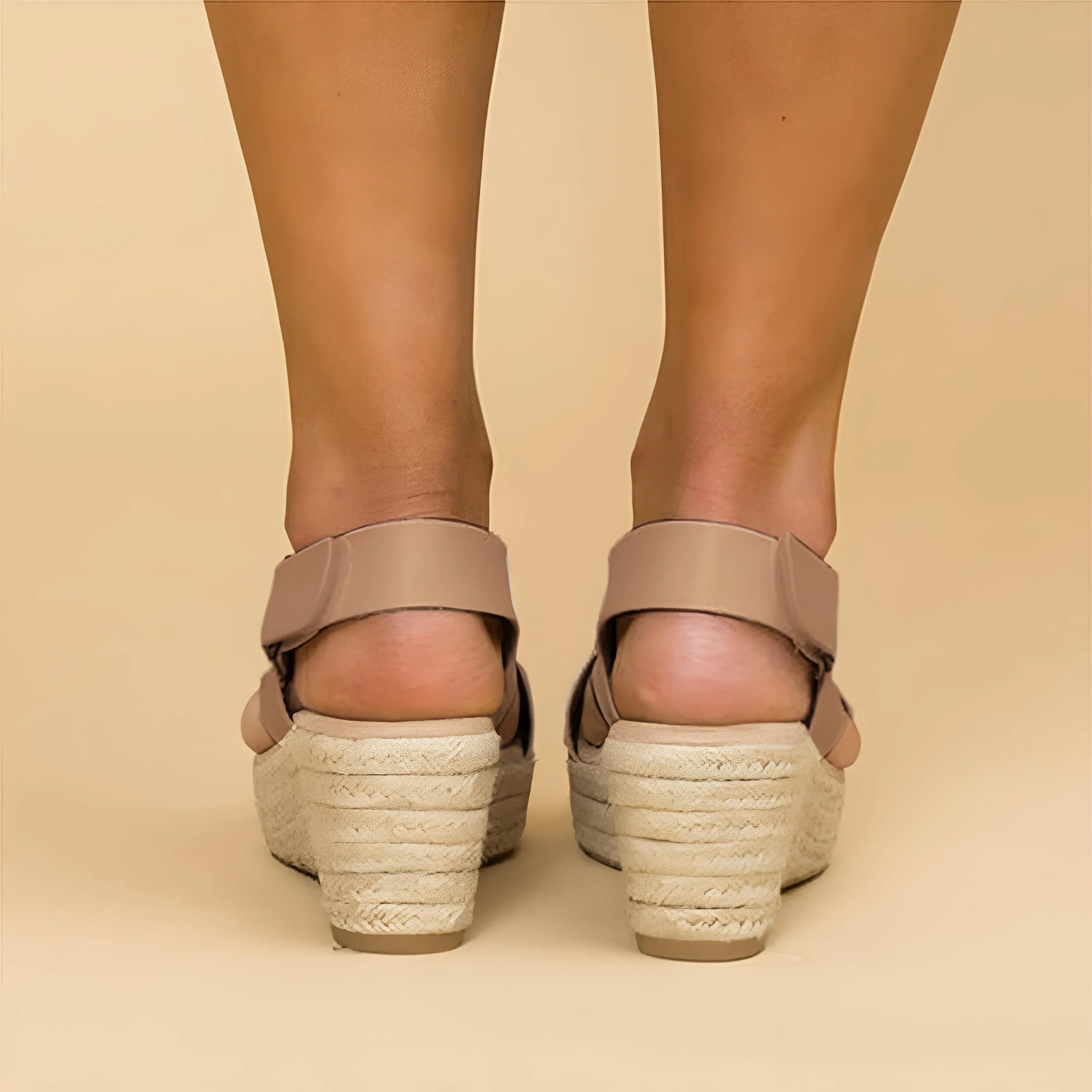 Women's Open Toe Cross Strap Espadrille – Platform Wedge Slingback Sandals