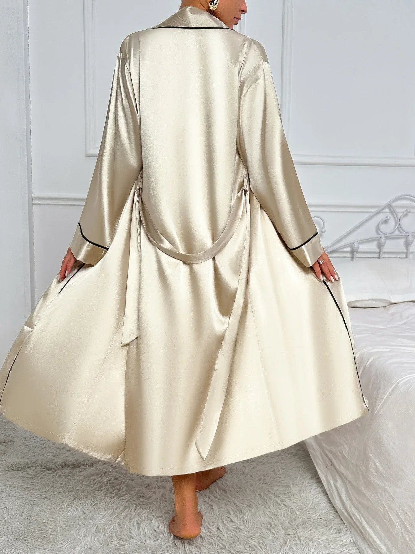 Women's Pajama Set – Nightgown Robe V Neck Spaghetti Strap Nightwear