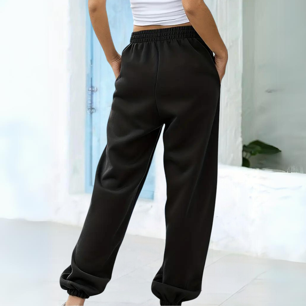 Women's Pull-On Jogger Sweatpants – High Waist Cuffed Ankle Lounge Casual