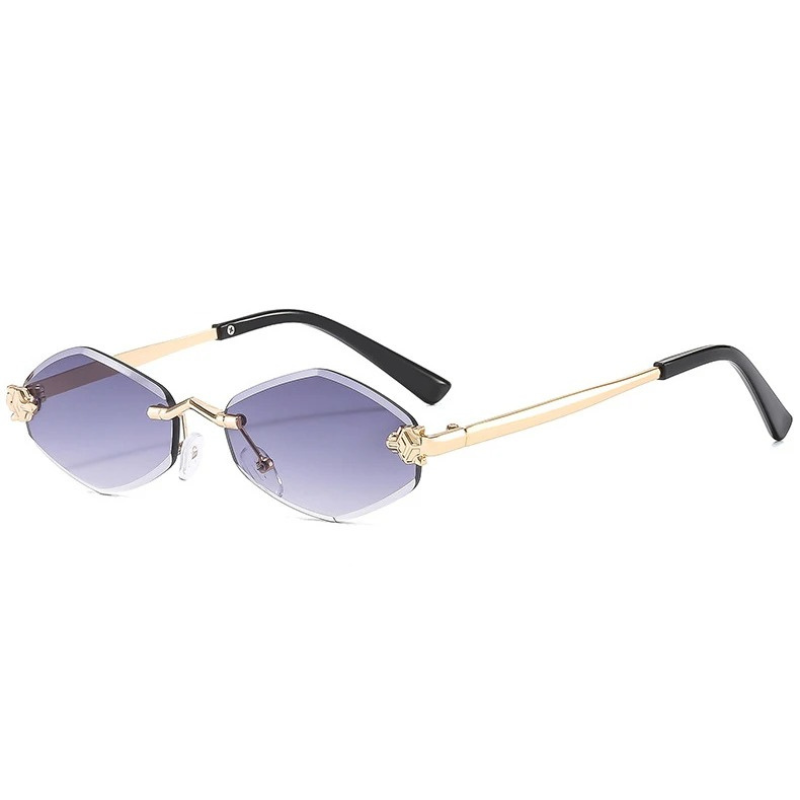 Women's Rimless Geometric Oval Sunglasses – Gradient Lens Casual Summer