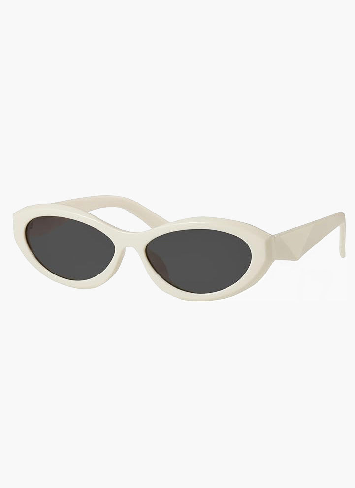 Women's Slim Oval Frame Sunglasses – Thick Rim Tinted Lens Casual