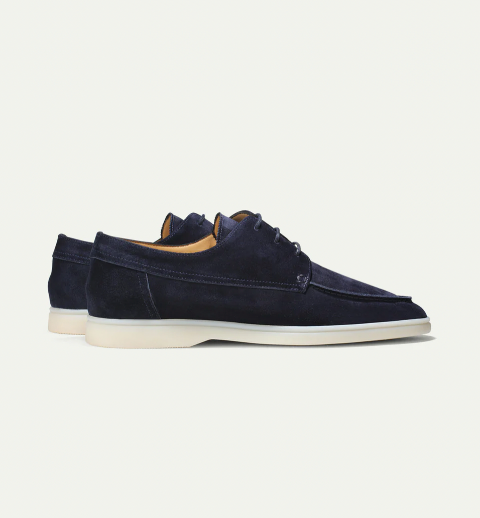Men's Apron Toe Lace Up Loafer Shoes – Moc Toe Sneaker Sole Smart Casual