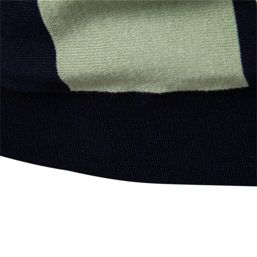 Men's Bold Vertical Stripe Knit Polo – Two Button Short Sleeve Golf
