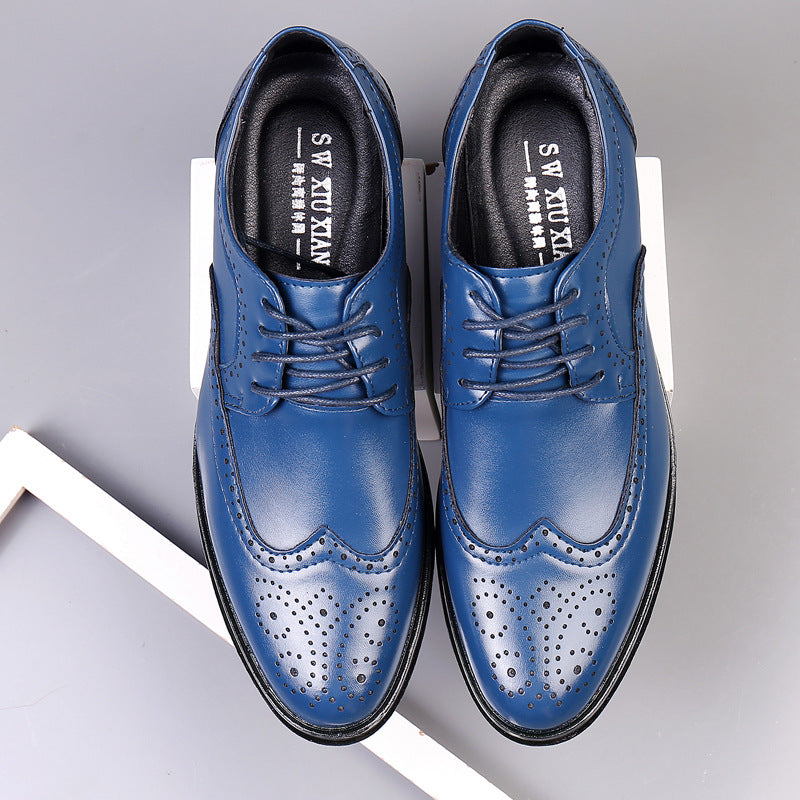 Men's Brogue Wingtip Oxford Dress Shoes – Lace Up Perforated Formal Office