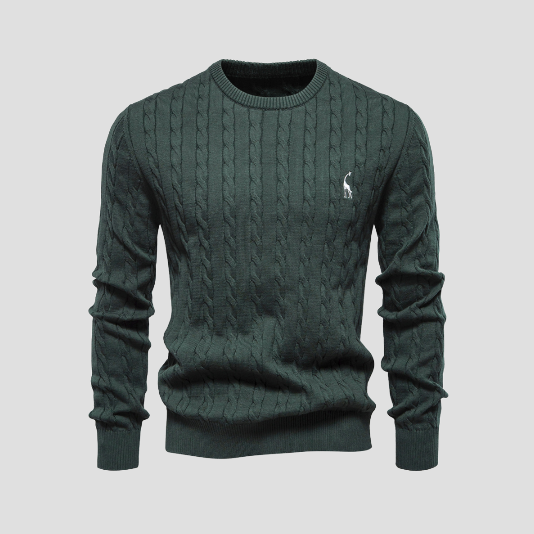 Men's Cable Knit Crew Neck Sweater – Long Sleeve Smart Casual Everyday Wear