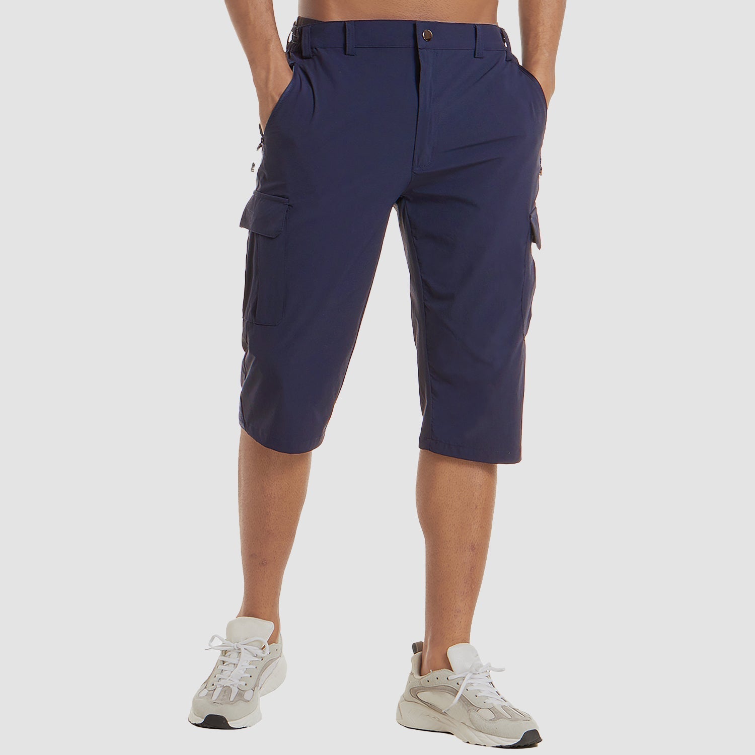 Men's Cargo Shorts – Multi Pocket Zip Fly Knee Length Outdoor Casual