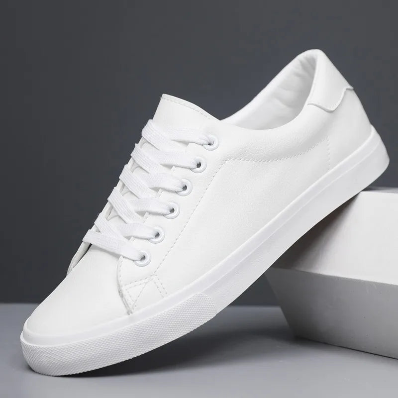 Men's Classic Low Top Sneakers – Lace Up Two Tone Round Toe Casual Shoes